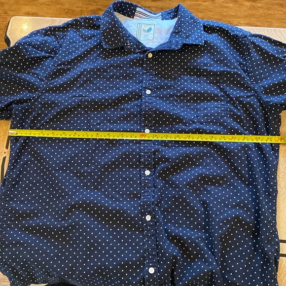 Men’s polka dot blue casual button down mens size XXL preppy organic cotton - Picture 6 of 9